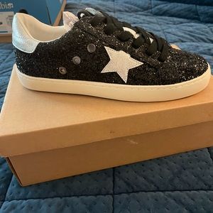 Brand new white raven sparkle sneakers